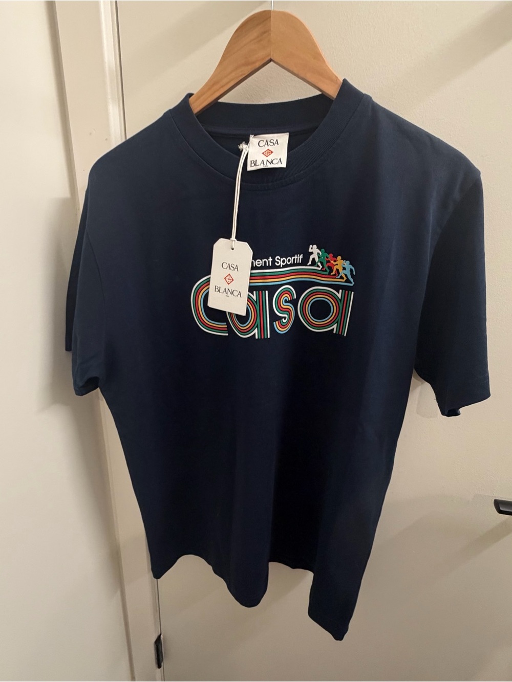 Casablanca Navy Graphic Logo Tee t shirt
